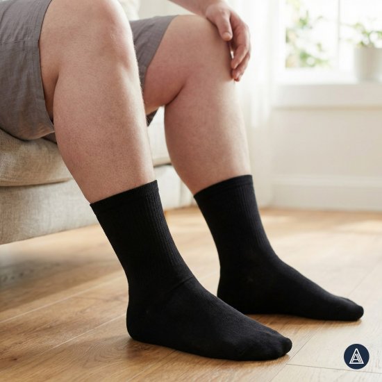 Adamo 189004 Športne nogavice Črna 2-pack - Spodnje perilo & kopalne hlače - Moško Spodnje Perilo za močnejše postave