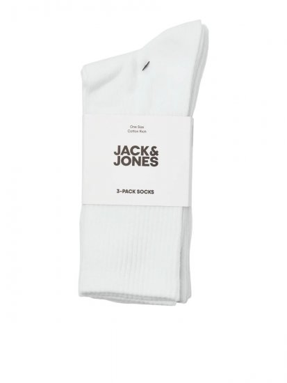 Jack & Jones Charles Teniške nogavice Bela 3-pack - Spodnje perilo & kopalne hlače - Moško Spodnje Perilo za močnejše postave