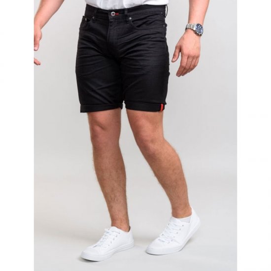 D555 Gilbert Stretch Shorts Black - Kratke hlače - Moške Kratke Hlače za Močnejše Postave