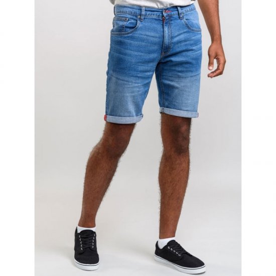 D555 Griffin Denim Shorts Stonewash - Kratke hlače - Moške Kratke Hlače za Močnejše Postave