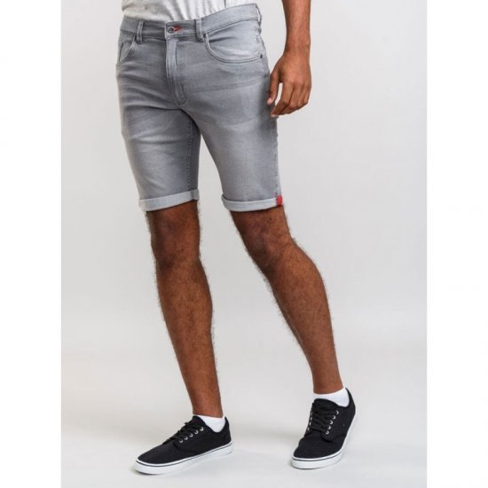 D555 Griffin Denim Shorts Grey - Kratke hlače - Moške Kratke Hlače za Močnejše Postave