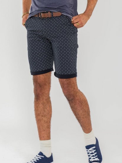 D555 Magna AO Print Stretch Chino Shorts - Kratke hlače - Moške Kratke Hlače za Močnejše Postave