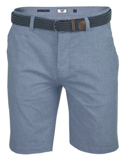 D555 Tiger Stretch Oxford Chino Shorts With Belt - Kratke hlače - Moške Kratke Hlače za Močnejše Postave