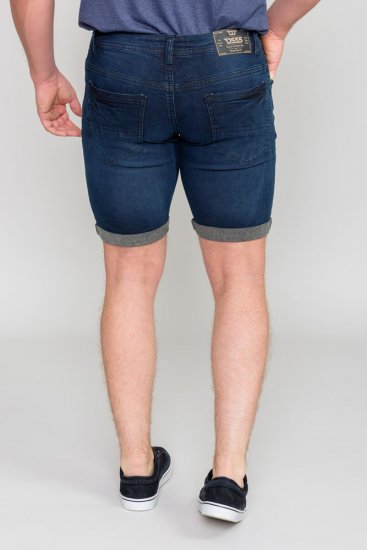 D555 BRENTWOOD Dark Blue Denim Shorts - Kratke hlače - Moške Kratke Hlače za Močnejše Postave