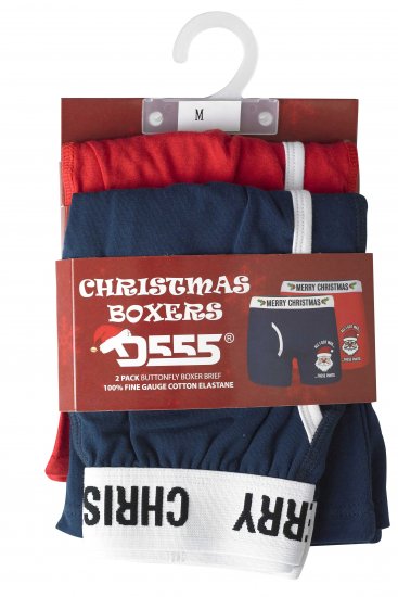 D555 Claus Christmas Boxers 2-pack - Spodnje perilo & kopalne hlače - Moško Spodnje Perilo za močnejše postave