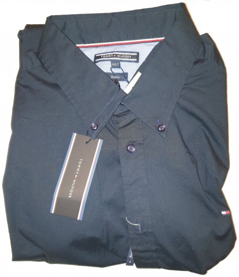 Tommy Hilfiger Stretch Poplin Shirt Black - Motleyjeva nora aprilska razprodaja - 