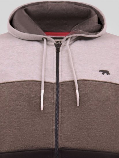 D555 Fitzgerald Zip Through Hoody With Cut & Sew Panels Črna - Puloverji & jopice - Moški Puloverji & Jopice za Močnejše Postave