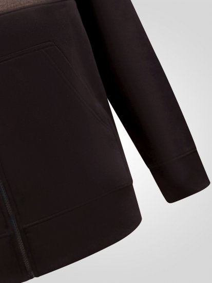D555 Fitzgerald Zip Through Hoody With Cut & Sew Panels Črna - Puloverji & jopice - Moški Puloverji & Jopice za Močnejše Postave