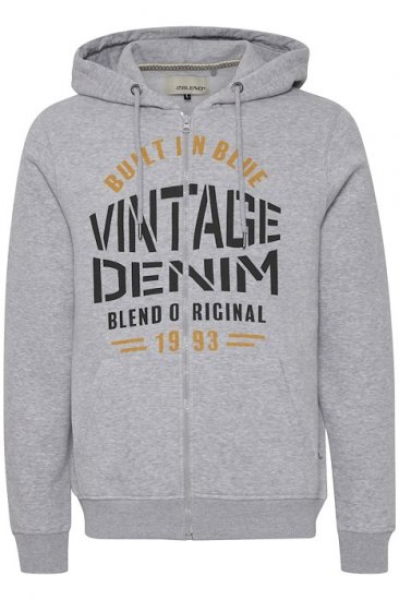 Blend Hoodie 4276 "Vintage Denim" Grey - Puloverji & jopice - Moški Puloverji & Jopice za Močnejše Postave