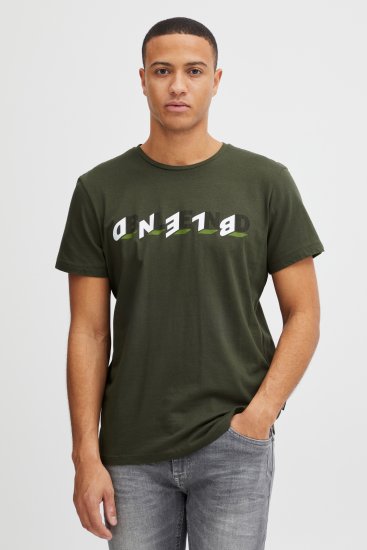 Blend 4795 T-Shirt Forest Night Green - Kratke Majice - Moške kratke majice za močnejše postave