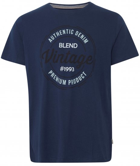 Blend 8411 T-Shirt Dress Blues - Kratke Majice - Moške kratke majice za močnejše postave