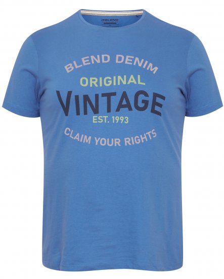 Blend 5018 T-Shirt Blue - Kratke Majice - Moške kratke majice za močnejše postave