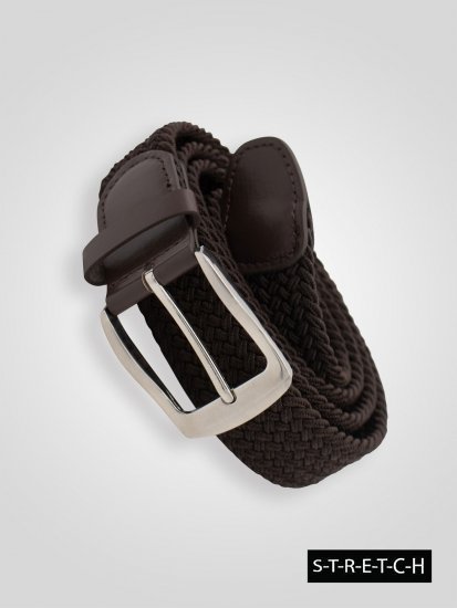 D555 Malcolm Braided Belt Brown - Pasovi - Moški Pasovi Večje Velikosti
