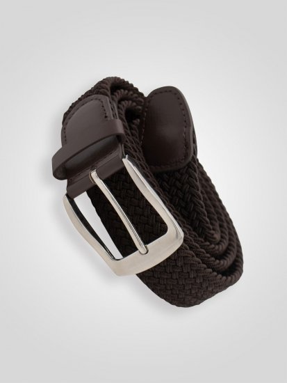 D555 Malcolm Braided Belt Brown - Pasovi - Moški Pasovi Večje Velikosti