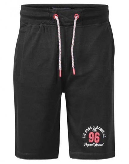 D555 Tompkins 1 Elasticated Waist Shorts Black - Trenirke & kratke trenirke - Moške Trenirke za Močnejše Postave