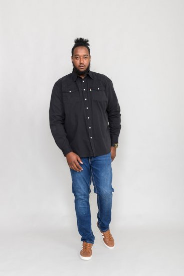 Duke Western Denim Shirt Black - Srajce - Moške srajce za Močnejše Postave