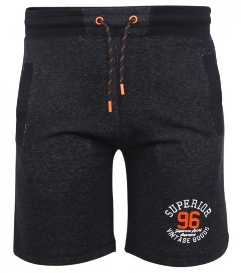 D555 HARLOW Jersey Shorts Black Twist - Trenirke & kratke trenirke - Moške Trenirke za Močnejše Postave