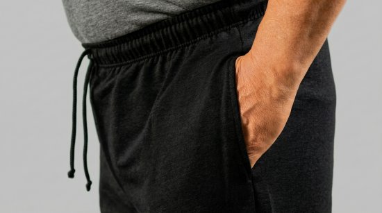 20 Nodi Grecale Stretch Fleece Cotton Sports Pants with Enzyme and Soft Touch Treatment Black - Trenirke & kratke trenirke - Moške Trenirke za Močnejše Postave