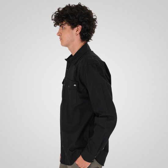 Double Outfitters GS-5126 Srajca s pritiskači Črna - Srajce - Moške srajce za Močnejše Postave