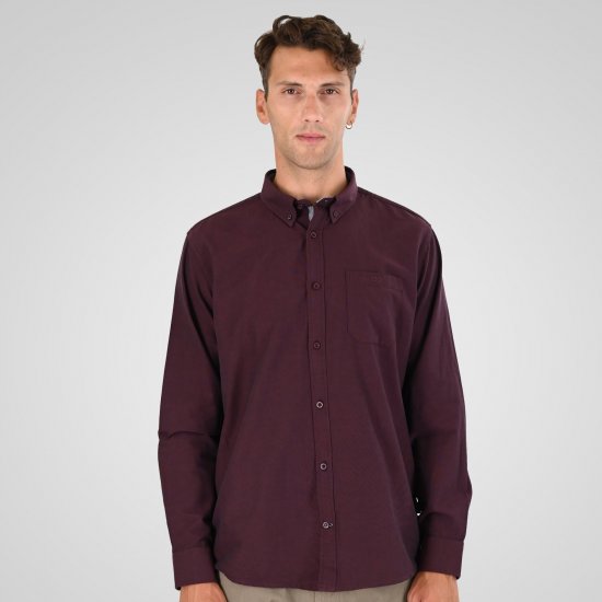 Double Outfitters GS-5225 Oxford srajca Bordo - Srajce - Moške srajce za Močnejše Postave