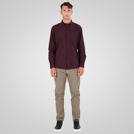 Double Outfitters GS-5225 Oxford srajca Bordo - Srajce - Moške srajce za Močnejše Postave