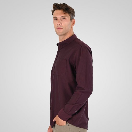 Double Outfitters GS-5225 Oxford srajca Bordo - Srajce - Moške srajce za Močnejše Postave