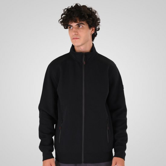 Double Outfitters MTOP-1158 Pulover z zadrgo Črna - Puloverji & jopice - Moški Puloverji & Jopice za Močnejše Postave