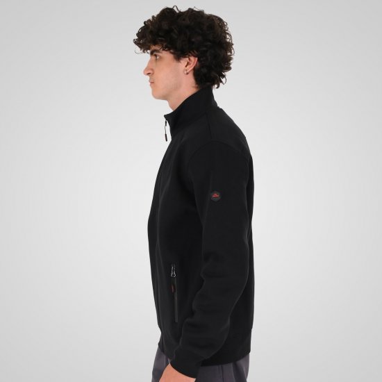 Double Outfitters MTOP-1158 Pulover z zadrgo Črna - Puloverji & jopice - Moški Puloverji & Jopice za Močnejše Postave
