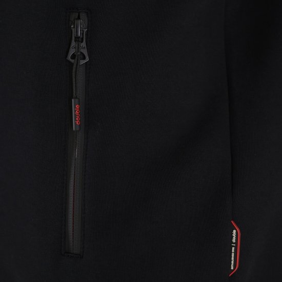 Double Outfitters MTOP-1158 Pulover z zadrgo Črna - Puloverji & jopice - Moški Puloverji & Jopice za Močnejše Postave