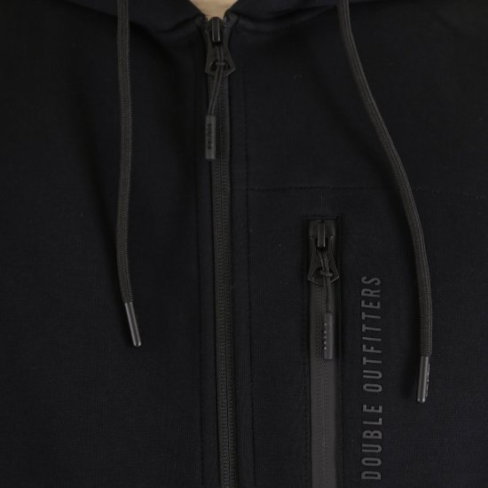 Double Outfitters MTOP-1160 Pulover s kapuco in zadrgo Črna - Puloverji & jopice - Moški Puloverji & Jopice za Močnejše Postave