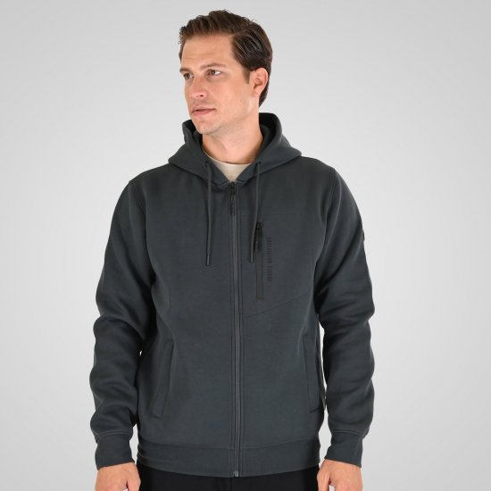 Double Outfitters MTOP-1160 Pulover s kapuco in zadrgo Temno zelena - Puloverji & jopice - Moški Puloverji & Jopice za Močnejše Postave