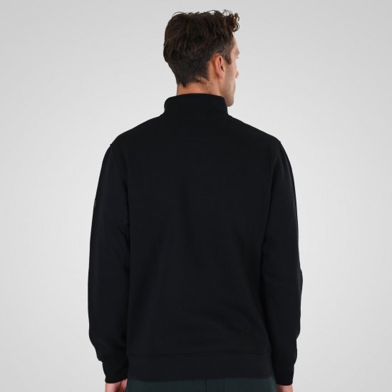 Double Outfitters MTOP-1163 Pulover s polovično zadrgo Črna - Puloverji & jopice - Moški Puloverji & Jopice za Močnejše Postave