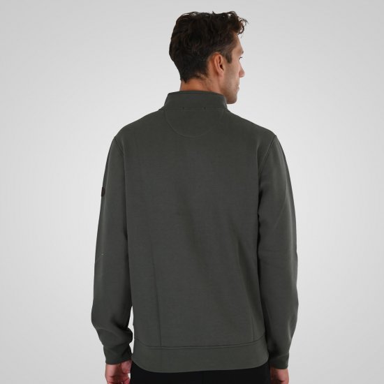 Double Outfitters MTOP-1163 Pulover s polovično zadrgo Kaki - Puloverji & jopice - Moški Puloverji & Jopice za Močnejše Postave