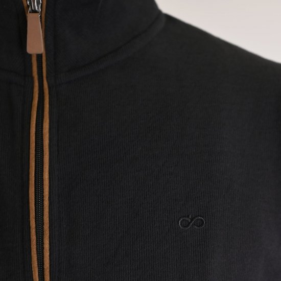 Double Outfitters SEL-1168 Pulover z zadrgo Črna - Puloverji & jopice - Moški Puloverji & Jopice za Močnejše Postave