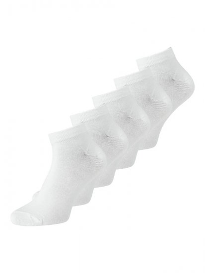 Jack & Jones Basic Kratke bambusove nogavice Bela 5-pack - Spodnje perilo & kopalne hlače - Moško Spodnje Perilo za močnejše postave