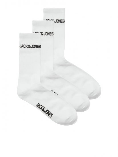 Jack & Jones Melvin Teniške nogavice Bela 3-pack - Spodnje perilo & kopalne hlače - Moško Spodnje Perilo za močnejše postave