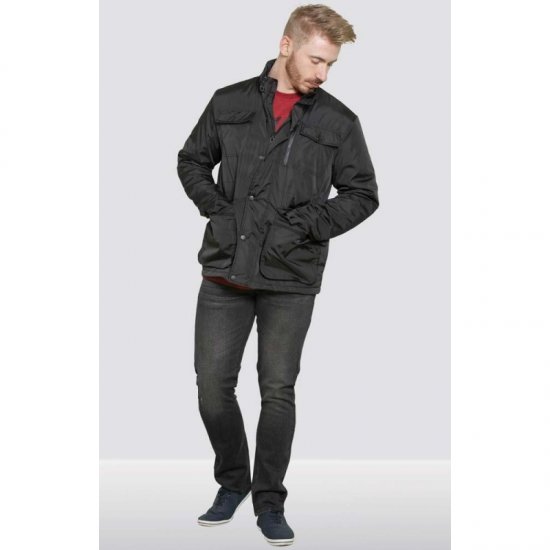 D555 Brentford Jacket Black - Jakne - Moške bunde za Močnejše Postave
