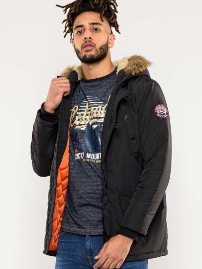 D555 Dundee Parka Jacket With Fur trimming and Teddy Fur Lined hood - Jakne - Moške bunde za Močnejše Postave