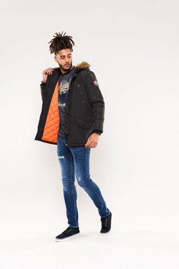 D555 Dundee Parka Jacket With Fur trimming and Teddy Fur Lined hood - Jakne - Moške bunde za Močnejše Postave