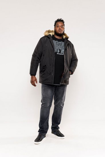 D555 Dundee Parka Jacket With Fur trimming and Teddy Fur Lined hood - Jakne - Moške bunde za Močnejše Postave