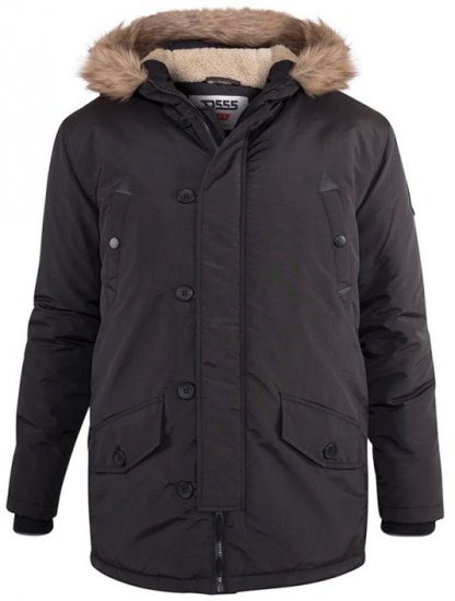 D555 Dundee Parka Jacket With Fur trimming and Teddy Fur Lined hood - Jakne - Moške bunde za Močnejše Postave