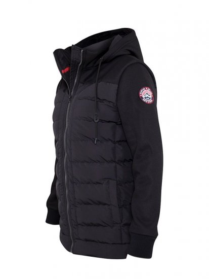 D555 Hampshire Hooded Quilted Jacket Black - Jakne - Moške bunde za Močnejše Postave