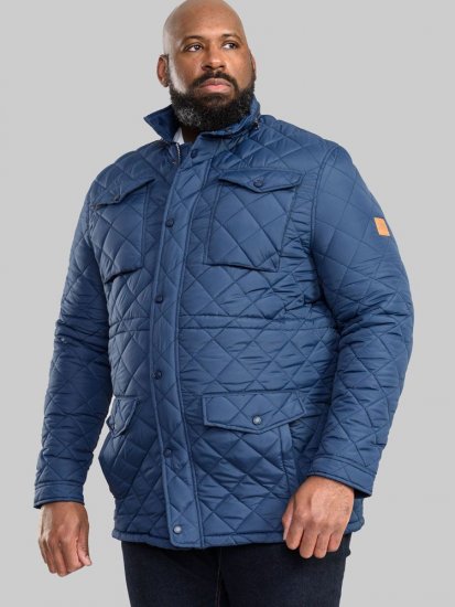 D555 Dalwood Quilted Jacket With Zip Away Hood - Jakne - Moške bunde za Močnejše Postave