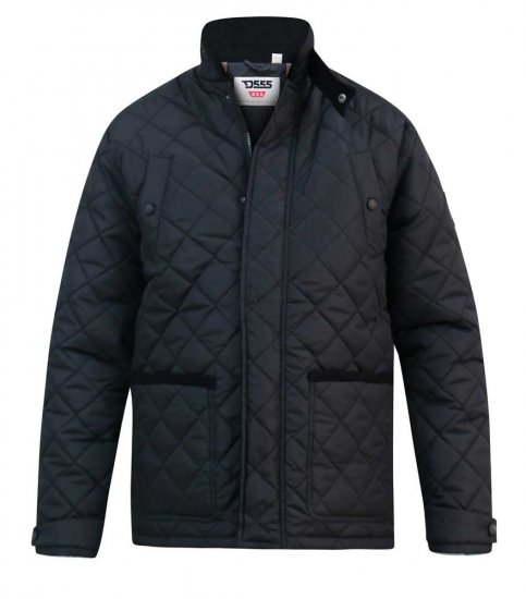 D555 Northcole Quilted Jacket Black - Jakne - Moške bunde za Močnejše Postave