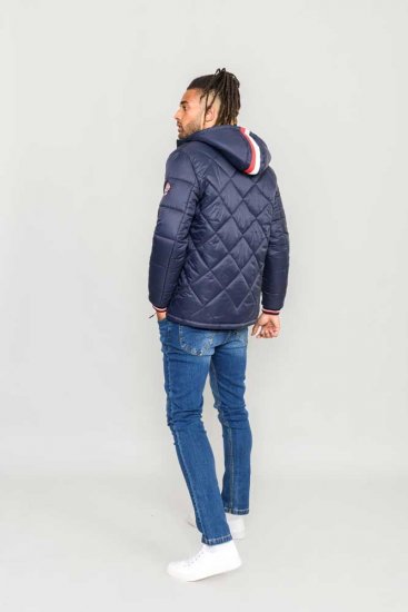 D555 Angus Diamond Quilted Puffer Jacket Navy - Jakne - Moške bunde za Močnejše Postave