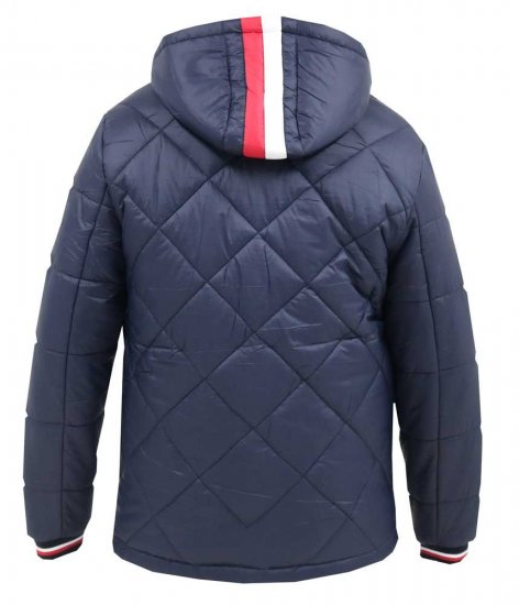 D555 Angus Diamond Quilted Puffer Jacket Navy - Jakne - Moške bunde za Močnejše Postave