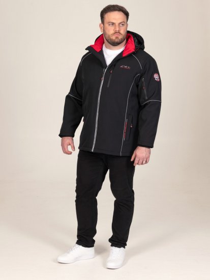 D555 Jamie Soft Shell Detachable Hood Padded Jacket Črna - Jakne - Moške bunde za Močnejše Postave