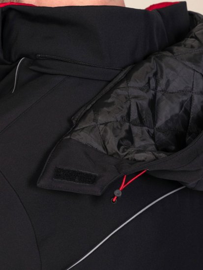 D555 Jamie Soft Shell Detachable Hood Padded Jacket Črna - Jakne - Moške bunde za Močnejše Postave