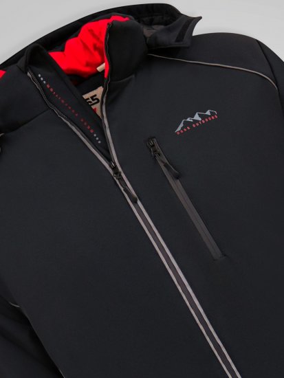 D555 Jamie Soft Shell Detachable Hood Padded Jacket Črna - Jakne - Moške bunde za Močnejše Postave
