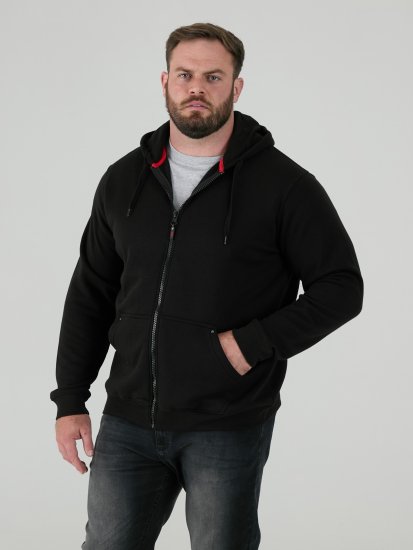 D555 Cantor Hoodie Black - Puloverji & jopice - Moški Puloverji & Jopice za Močnejše Postave